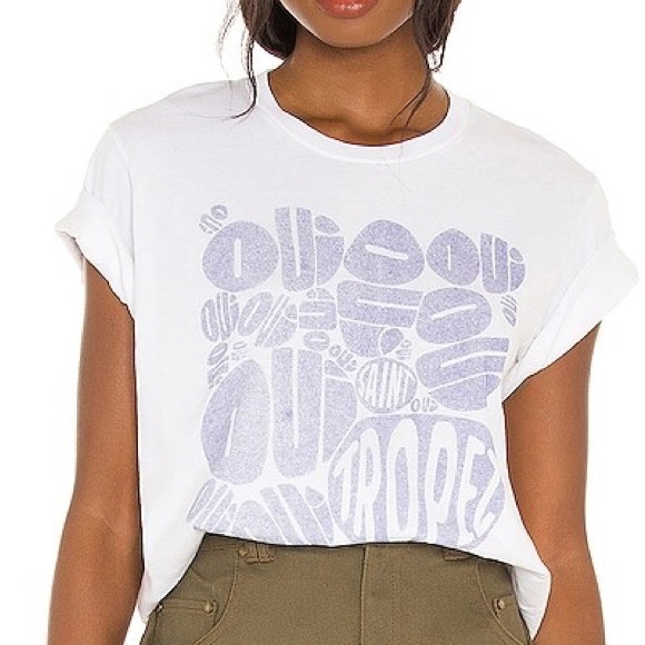 REVOLVE SIXTHREESEVEN VTG Graphic Tee Plage De Grenouille distressed Large NWOT - Picture 2 of 14